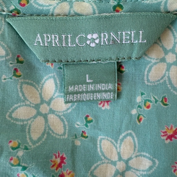 April Cornell county pocket Mint Floral Midi maxi Dress size L - Picture 2 of 10